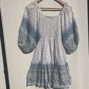 Gorgeous Jen’s Pirate Booty Woven Viscose striped balloon sleeve shirred dress